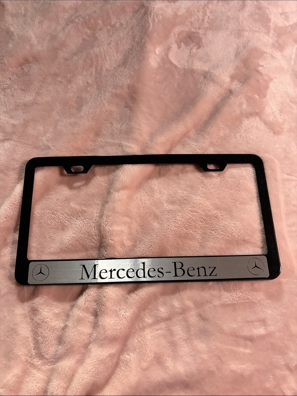 Black and Silver License Plate Frame